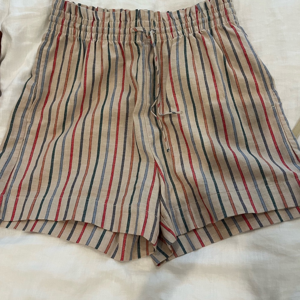 Madewell Striped linen Women's Shorts with elastic waist